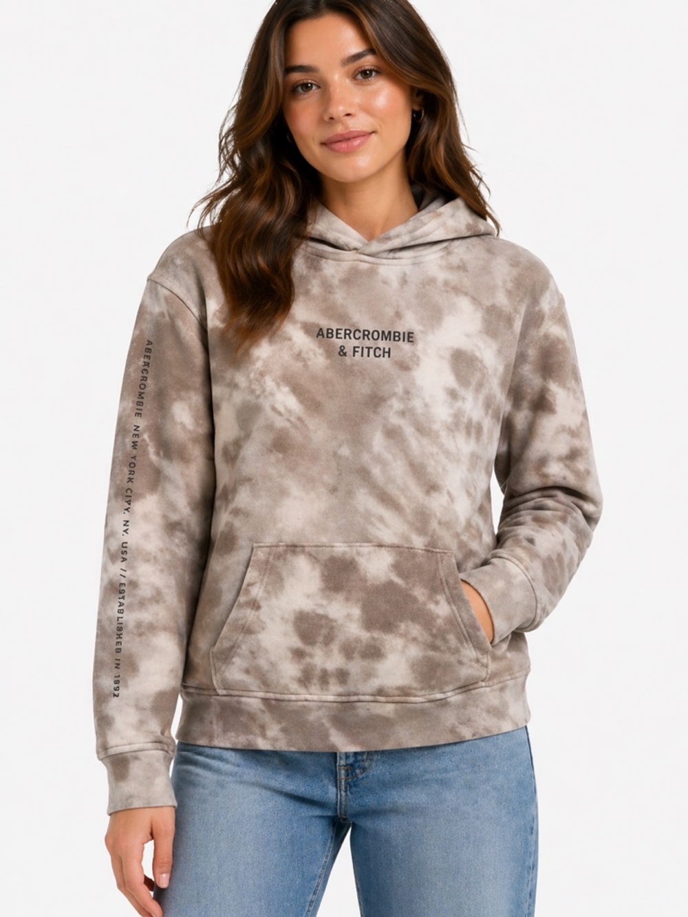 abercrombie kids beige and white relaxed fit jacket label